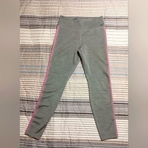 Nike One Tight Fit  Women's Size Medium Dri-Fit Cropped Gray Pink Workout Pants